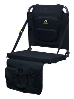 GCI Outdoor BleacherBack Lumbar Stadium Seat with Padded Backrest, Black